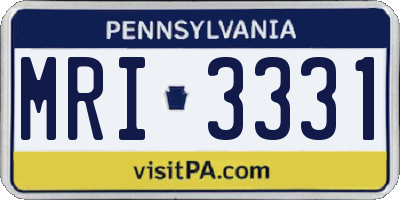 PA license plate MRI3331