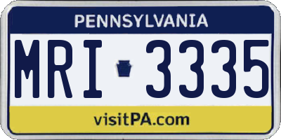PA license plate MRI3335