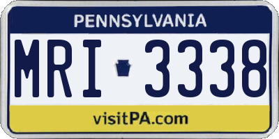 PA license plate MRI3338