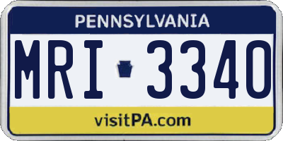PA license plate MRI3340