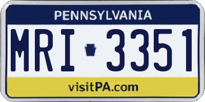 PA license plate MRI3351
