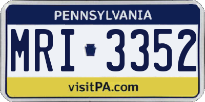 PA license plate MRI3352
