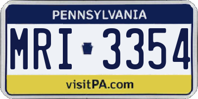 PA license plate MRI3354