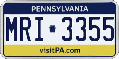 PA license plate MRI3355