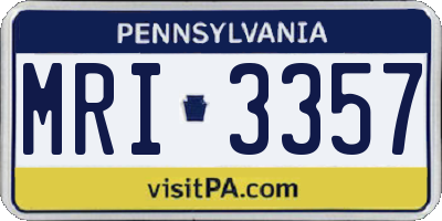 PA license plate MRI3357