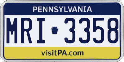 PA license plate MRI3358