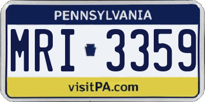 PA license plate MRI3359
