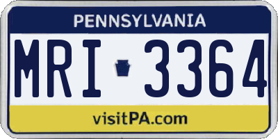 PA license plate MRI3364