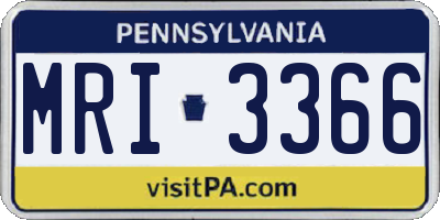 PA license plate MRI3366