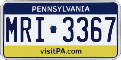 PA license plate MRI3367