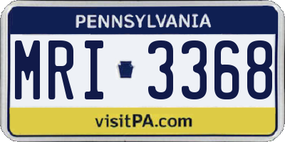 PA license plate MRI3368