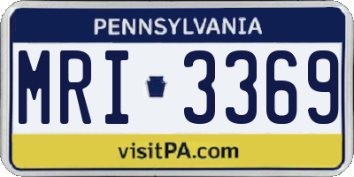 PA license plate MRI3369