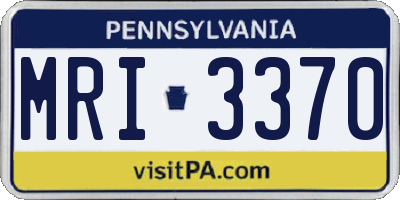 PA license plate MRI3370