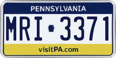 PA license plate MRI3371