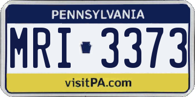 PA license plate MRI3373
