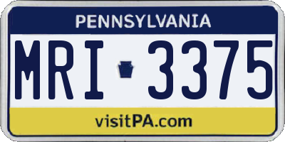 PA license plate MRI3375