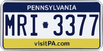 PA license plate MRI3377