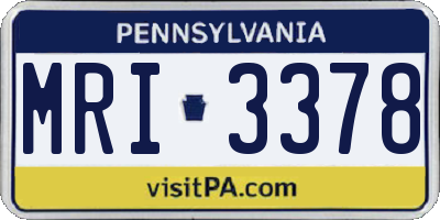 PA license plate MRI3378