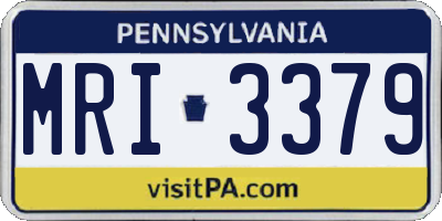 PA license plate MRI3379