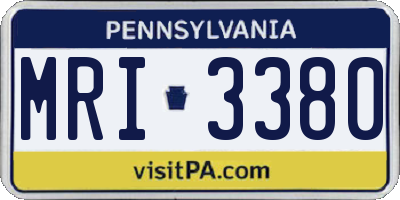 PA license plate MRI3380