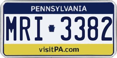 PA license plate MRI3382