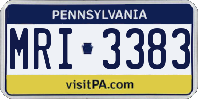 PA license plate MRI3383