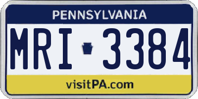 PA license plate MRI3384