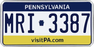 PA license plate MRI3387