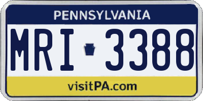 PA license plate MRI3388