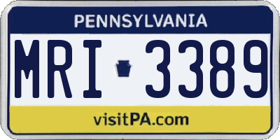 PA license plate MRI3389