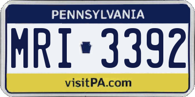 PA license plate MRI3392