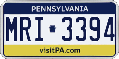 PA license plate MRI3394