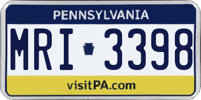 PA license plate MRI3398