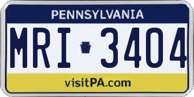 PA license plate MRI3404