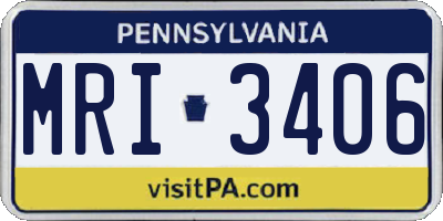 PA license plate MRI3406
