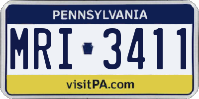 PA license plate MRI3411