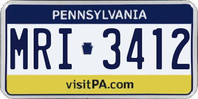 PA license plate MRI3412