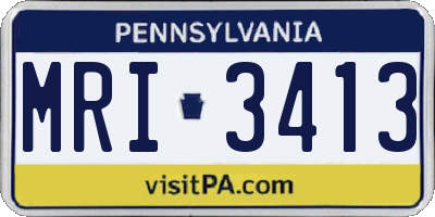 PA license plate MRI3413