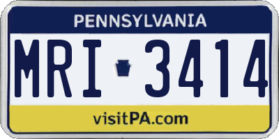 PA license plate MRI3414