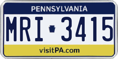 PA license plate MRI3415