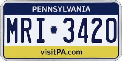 PA license plate MRI3420