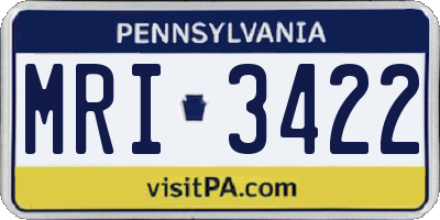 PA license plate MRI3422