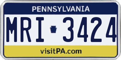 PA license plate MRI3424