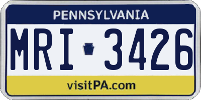 PA license plate MRI3426