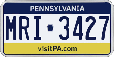 PA license plate MRI3427