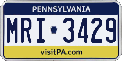 PA license plate MRI3429