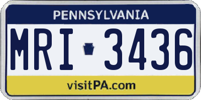 PA license plate MRI3436