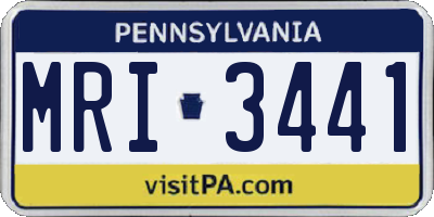 PA license plate MRI3441