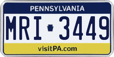 PA license plate MRI3449