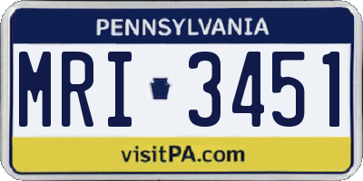 PA license plate MRI3451